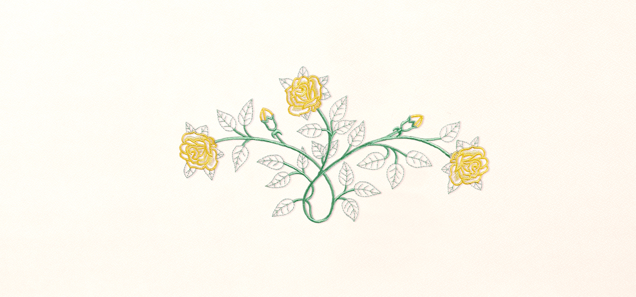 Vine And Rose Yellow-Rosetan Faux